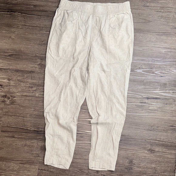 Old Navy Pants - Old Navy Linen Taper Tan Pants-Small